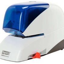 Rapid Grapadora Electrica Supreme R5050E - 50 Hojas - Carga de Cartucho - Duradera - Blanco/Azul