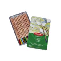 Derwent Academy Pack de 12 Lapices Acuarelables - Flexibilidad de la Acuarela - Cuerpos de Madera Natural - Faciles de Usar - Pigmentos de Calidad - Mezclables y Disolubles - Colores Surtidos