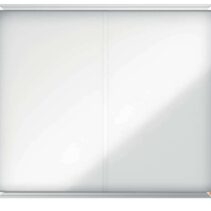 Nobo Premium Plus Vitrina Magnetica de Puerta Corredera 15xA4 - 1140x970mm - Superficie Magnetica - Blanco