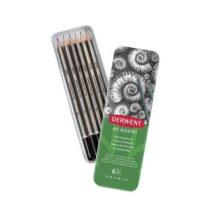 Derwent Academy Sketching Pack de 6 Lapices de Grafito Hexagonales de Durezas Surtidas - Especial para Bocetos - Cuerpos de Madera Natural - Faciles de Afilar - Resistentes a la Rotura