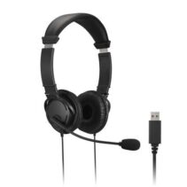 Kensington Auriculares con Microfono USB - Diadema Ajustable - Almohadillas Acolchadas - Controles en Cable - Cable de 1.80m - Color Negro