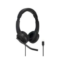 Kensington H1000 Auriculares con Microfono USB-C - Diadema Ajustable - Almohadillas Acolchadas - Controles en Cable - Cable Trenzado de 1.80m - Color Negro