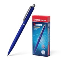 Erichkrause Boligrafo Automatico Smart - Recargable con Clip Metalico - Punta de 07mm - Tinta de Secado Rapido - Cuerpo Opaco y Satinado - Color Azul