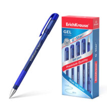 Erichkrause Boligrafo de Gel G-Star 05 - Cuerpo Translucido con Grip de Goma - Punta de 05mm - Tinta de Gel de Secado Rapido - Color Azul