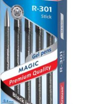 Erichkrause Boligrafo de Gel Borrable R-301 Magic Gel 05 - Cuerpo Redondo Teñido y Semitransparente - Tinta de Gel de Secado Rapido - Color Negro