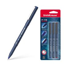 Erichkrause Pack de 3 Boligrafos F-15 - Trazo Fino de 06mm - Tinta en Colores Azul