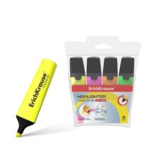 Erichkrause Visioline V-12 Pack de 4 Marcadores Fluorescentes - Punta Biselada - Tinta a Base de Agua - Colores Naranja