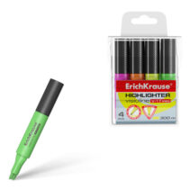 Erichkrause Visioline V-17 Mini Pack de 4 Marcadores - Fluorescente - Punta Biselada - Set de 4 Colores: Amarillo