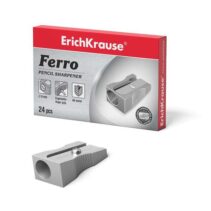 Erichkrause Ferro - Sacapuntas de Aluminio con Agarre Ergonomico - Orificio de 8mm - Cuchilla de Acero al Carbono en Forma de Espiral - Color Plata