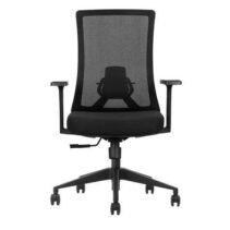 Cromad Senior SE6000 Silla de Oficina - Altura Ajustable con Elevador de Gas de Grado 4 - Soporte Lumbar Ajustable - Respaldo de Malla - Ruedas de Nailon 360º - Color Negro