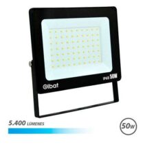 Elbat Foco LED de 50W - Potencia: 50W - Lumenes: 5400 - 6.500K Luz Fria - 30.000 - 50.000 Horas de Vida - Angulo 120º - Proteccion: IP65 para Usar en Exterior - Color Negro