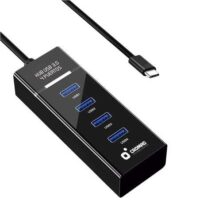 Cromad Cable USB Tipo C - Longitud 30cm - Velocidad de Transferencia 5Gbps - 4 Puertos USB 3.0 - No Requiere Instalacion - Compatible con Todos los Sistemas Operativos - Color Negro