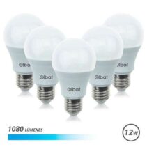 Elbat Pack 5 Unidades - Potencia 12W - Lumenes 1080 - Tipo de Luz 6500K Luz Fria - Casquillo E27 - Angulo 220º - Dimensiones 60X120mm - 30.000 Horas de Vida - 15.000 Encendidos