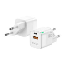 Aisens Cargador GAN 30W - 1xUSB-C PD3.0 QC4.0 - 1xUSB-A QC3.0 -Color Blanco