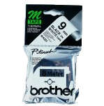 Brother MK221BZ Cinta No Laminada Original de Etiquetas - Texto Negro sobre Fondo Blanco - Ancho 9mm x 8 metros