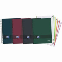 Oxford Europeanbook 5 Oxford & You Pack de 5 Cuadernos Espiral Formato A4+ Cuadriculado 5x5 - 120 Hojas Microperforadas con 4 Taladros - Tapa Extradura acabado Mate - 5 Bandas de Color - Colores Oscuros Surtidos