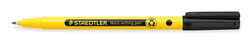 Staedtler 307 Noris Writing Pen Rotulador de Punta Fina - Trazo 0.6mm Aprox - Tinta Base de Agua - Cuerpo Fabricado en un 97% de Plastico Reciclado - Color Negro