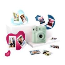 Fujifilm Pack Best Memories Instax Mini 12 Mint Green Camara Instantanea + Film Instax Mini 10ud. + 3 Portafotos - Tamaño de Imagen 62x46mm - Flash Auto - Exposicion Automatica - Mini Espejo para Selfies - Modo Primer Plano