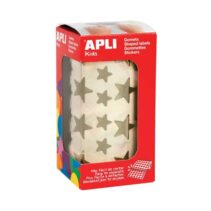 Apli Rollo de 2360 Gomets Estrella Dorada - 12.5mm y 19.5mm - Adhesivo Permanente - Ideal para Escuelas y Talleres Infantiles