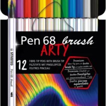 Stabilo Pen 68 Brush Arty Pack de 12 Rotuladores - Punta de Pincel - Tinta a Base de Agua - Colores Surtidos