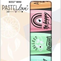 Stabilo Boss Mini Pastellove Pack de 5 Marcadores Fluorescentes - Trazo entre 2 y 5mm - Tinta con Base de Agua - Antisecado - Colores Rosa