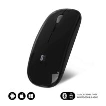 Subblim Raton Dual Flat - Conectividad Dual - Tecnologia Silent Click - Bateria de Larga Duracion - Diseño Elegante - Color Negro