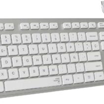 Subblim Teclado Ergo con Conexion por Cable USB Plug & Play - Teclas Ergonomicas de Bajo Perfil y Forma Concava - Pulsaciones Silenciosas y Suaves - Disposicion de Tamaño Completo - Color Blanco