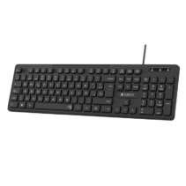 Subblim Teclado Business Slim Silencioso con Cable USB - Diseño Ergonomico y Teclas Planas de Bajo Perfil - Resistente a Derrames - Pulsaciones Silenciosas - Color Negro