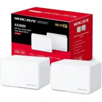 Mercusys H80X Sistema Wi-Fi 6 Mesh AX3000 Doble Banda - 2 Unidades Halo - Cobertura hasta 650 m² - 3 Puertos Gigabit por Unidad Halo - Color Blanco