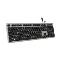 Subblim Teclado Ergonómico Delgado - Teclas silenciosas y cóncavas - Conexión USB Plug and Play - Teclado Numérico - Teclas Ergonómicas - Pulsaciones Silenciosas y Suaves - Color Negro/Gris