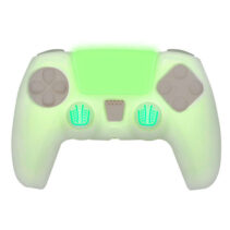 FR-TEC Funda de Silicona + Grips Protectores Custom Kit Glow in The Dark para PS5 - Grips Protectores - Mejora el Agarre - Sticker para Touchpad - Brilla en La Oscuridad - Color Verde