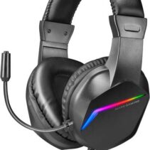 Mars Gaming Auriculares MH122 Ultraligeros con Iluminacion FRGB Rainbow - Sonido Hi-Fi Ultra-Bass Spatial Sound - Diseño Ergonomico - Cancelacion de Ruido Pasiva - Compatibilidad Total Multiplataforma - Color Negro