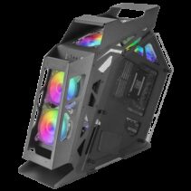 Mars Gaming Controladora Chroma ARGB - Medida en mm: 540x234x500 - Iluminacion Addressable RGB + 39 Modos de Luz - Doble Ventana Cristal Templado - Micro-ATX con Interior XL - Compatibilidad con Placas Base MicroATX/Mini-ITX - Color Negro