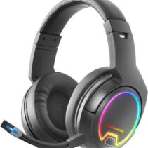 Mars Gaming Auriculares Inalambricos ARGB Flow 40h bateria - Microfono ENC Extraible - Tecnologia 2.4GPRO - Drivers 50mm FULL DYNAMIC BASS - Color Negro