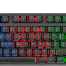 Mars Gaming Teclado Gaming MK02 H-MECH Compacto - Iluminacion Rainbow FRGB - Anti-ghosting - TKL - USB 2.0 - Frances - Color Negro