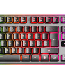 Mars Gaming Teclado Gaming MK220 - Tecnologia H-MECH - Iluminacion FRGB Rainbow - Panel de Aluminio - Base de ABS Reforzado - Portugues - Color Negro