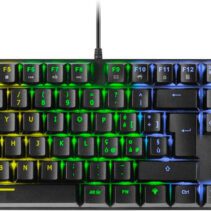 Mars Gaming Teclado Mecanico RGB MK422 - Tecnologia Antipolvo - 12 efectos de Iluminacion - Teclas imborrables - Funciones Multimedia y Modo Juego - PR de 1000Hz - Anti-Ghosting Avanzado - Compatibilidad Multiplataforma - Italiano - Color Negro