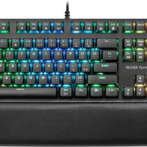 Mars Gaming MK5 Teclado Mecanico RGB - 435x129x37mm - Switches OUTEMU SQ - Diseño Gaming Solido - Iluminacion Full RGB - Reposamuñecas Acolchado - Software de Control Profesional - Portugues - Color Negro