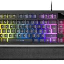 Mars Gaming Teclado Gaming MKAX RGB Control - Compacto TKL - Pulsacion H-Mech - 9 Efectos RGB - Boton Roller Volumen - Reposamuñecas Memory Gel - Compatibilidad Multiplataforma - Color Negro