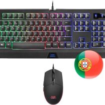 Mars Gaming Combo Gaming MCP100 - Teclado H-Mechanical RED y Raton 3200 DPI - Diseño RGB Profesional - Durabilidad y Precision - Control y Velocidad - Tecnologia H-Mechanical RED - Prestaciones Gaming Avanzadas - Portugues - Color Negro