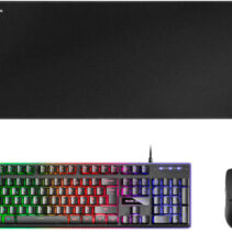 Mars Gaming Pack Premium Teclado Hibrido H-MECH - Raton Ultra Ligero 10K - Alfombrilla XXL - Compatibilidad Universal - Tecnologia H-MECH - Iluminacion FRGB Rainbow - Raton 69g con Cable Feather - Sensor Optico de 10000 DPI - Switches Mecanicos KAILH - Co