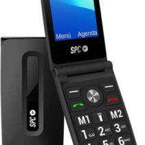 SPC Titan Telefono de Tapa - Diseño Funcional y Elegante - Botones y Teclas Grandes - Acciones Inteligentes de Ayuda - Acceso Directo a Dos Contactos - Volumen Extra Alto - Cargador USB Tipo C - Color Negro