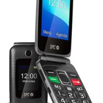 SPC Magnus Telefono Movil - Diseño de Concha - Teclas Grandes - Boton SOS - Base de Carga USB-C - Volumen de Timbre 95Db - Compatible con Audifonos - 2 Pantallas - Notificaciones Inteligentes - Llamadas Directas sin Agenda - Color Negro