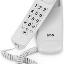 SPC Original Lite 2 Telefono Fijo - sin Pilas - sin Conexion a la Luz - Indicador Luminoso - 10 Memorias Indirectas - Compacto y Ligero - Color Blanco