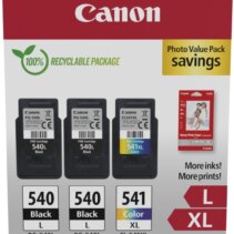 Canon PG-540L/CL-541XL Multipack de 3 Cartuchos de Tinta Originales + 50 Hojas de Papel Fotografico - 5224B015