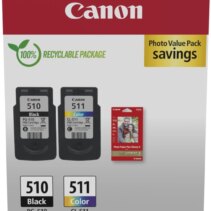 Canon PG-510/CL-511 Multipack de 2 Cartuchos de Tinta Originales + 50 Hojas de Papel Fotografico - 2970B017