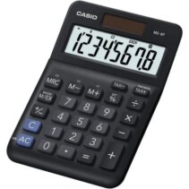 Casio MS-8F Calculadora Basica de Escritorio - Pantalla LCD de 8 Digitos - Solar y Pilas - Color Negro