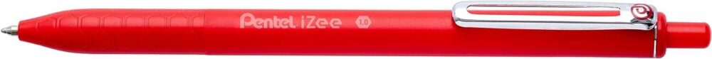 Pentel iZee Boligrafo de Bola Retractil - Punta 0.7mm - Trazo 0.35mm - Clip de Metal - Color Rojo