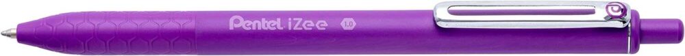 Pentel iZee Boligrafo de Bola Retractil - Punta 0.7mm - Trazo 0.35mm - Clip de Metal - Color Violeta