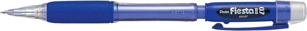 Pentel Fiesta II Portaminas HB 0.7mm con Goma - Incluye 2 Recargas - Grip de Goma - Diseño Ergonomico - Color Azul